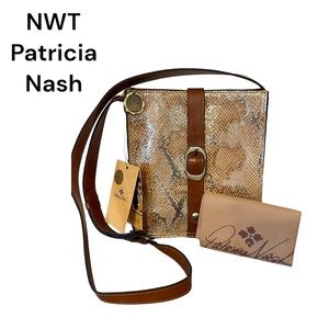 NWT-Leather Python Print Patricia Nash Handbag